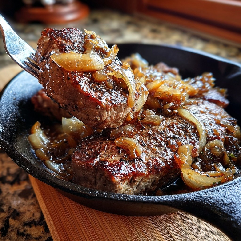 Steak mit Rotwein-Schalotten