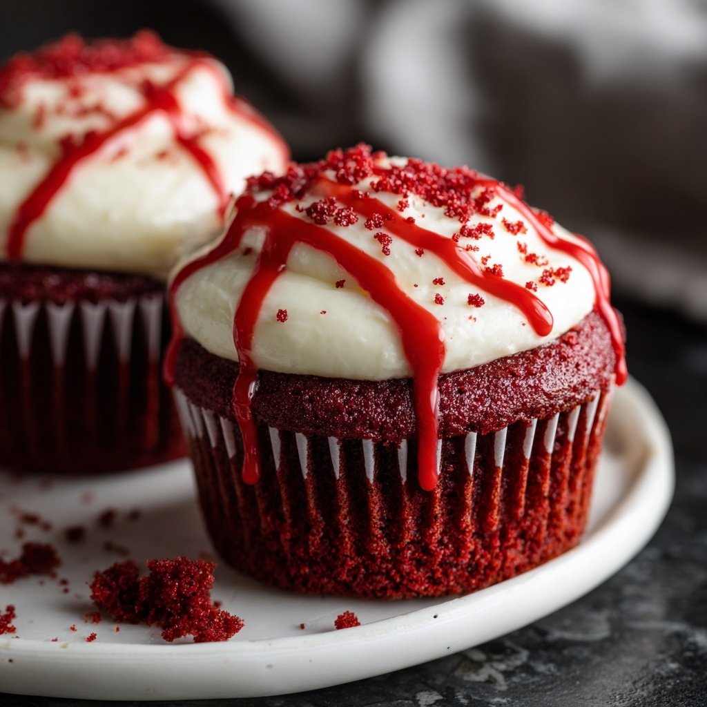 Red-Velvet-Cupcakes zum Valentinstag